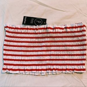 Shirred stripe Bandeau